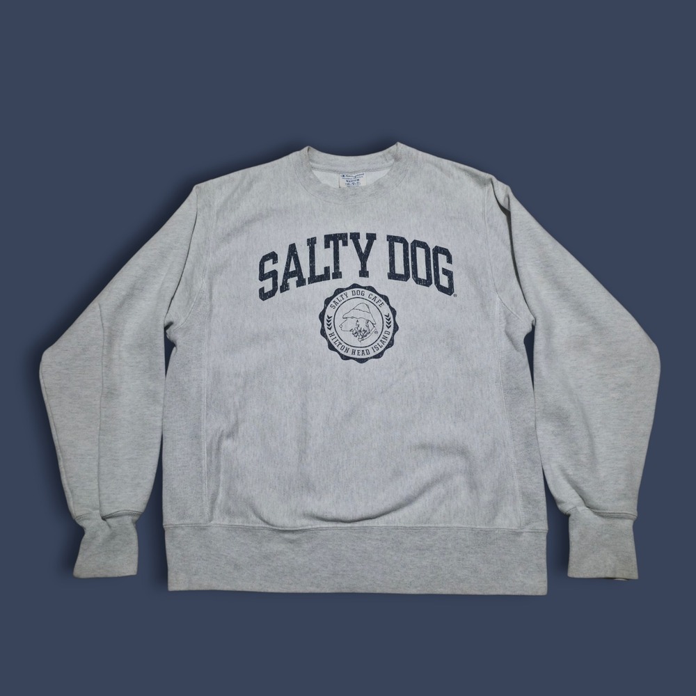 Salty Dog Crewneck Champion Reverse Weave Vintage Sweater Size Medium
